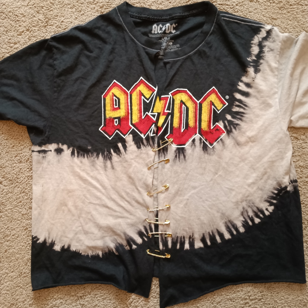 AC/DC Black and White Crop Top